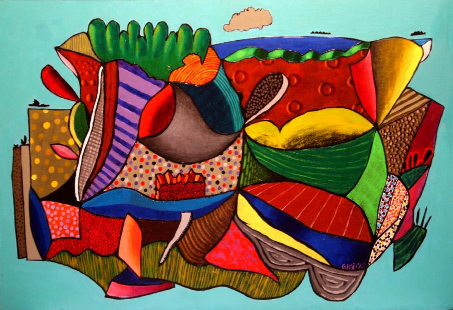 Abstract Landscape with poplars